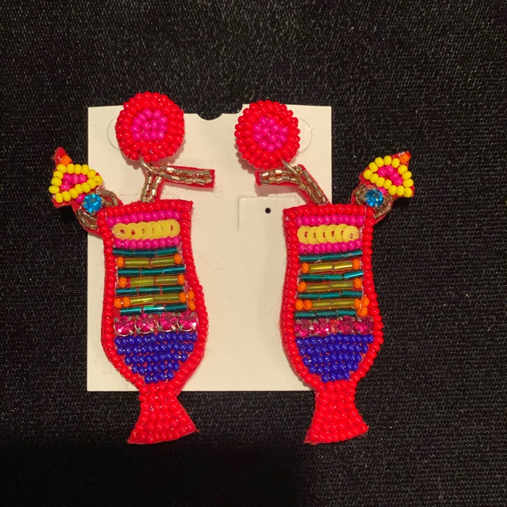 Fun cocktail beaded earrings